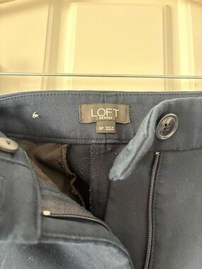 LOFT Petites Navy Straight-Leg Dress Pants
